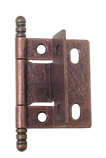 Antique Copper Cabinet Hinges Full Inset Wrap 1/2″ Pair