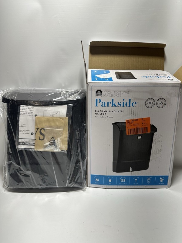 Architectural Mailboxes Parkside 2576B‑10 Locking Wall Mount Mailbox – Black
