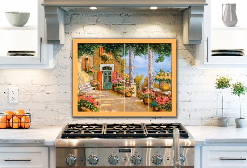 ceramic tile mural backsplash. Santa Maria del Fiore Florence Tuscany Italy. gallery