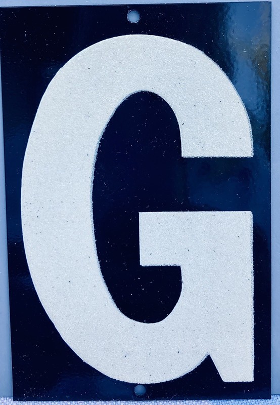 Reflective House Letters “G”-Vintage NOS,New Aluminum Alphabet Letter