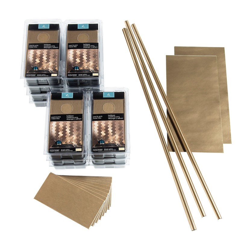 Aspect Peel and Stick Backsplash 3inx6in Metal Tile (15 sq ft Kit)
