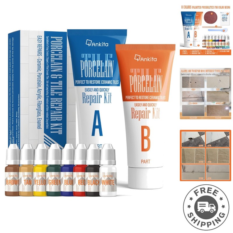 Tile Repair Kit, Ceramic Tile Repair KitColor Match, Porcelain Tile Chip Repa…