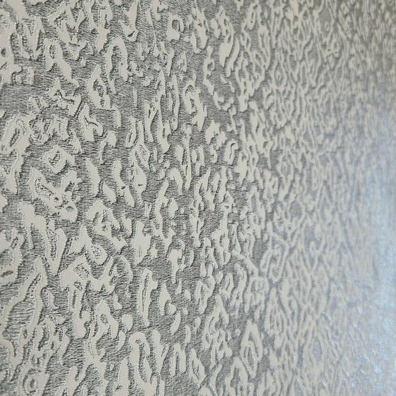 Embossed Ombre gray silver metallic plain faux fabric modern textured Wallpaper gallery