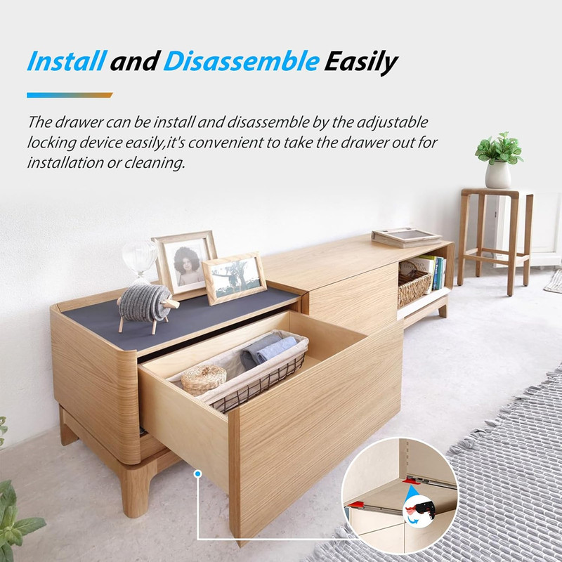 Soft Close Undermount Drawer Slides 18 Inch - 6 Pairs, 77 Lb Load Capacity gallery