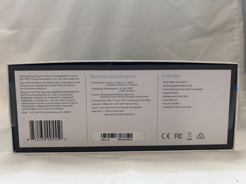 Ring Video Doorbell ( Gen 2) ***BRAND NEW OPEN BOX*** gallery