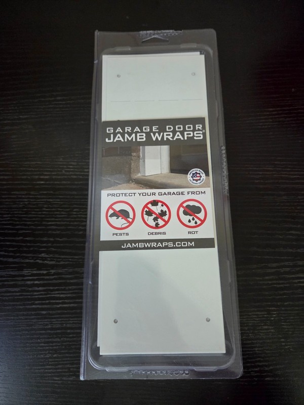 Garage Door Jamb Wraps White Powder Coated Pest Rot Protection USA 860162001747