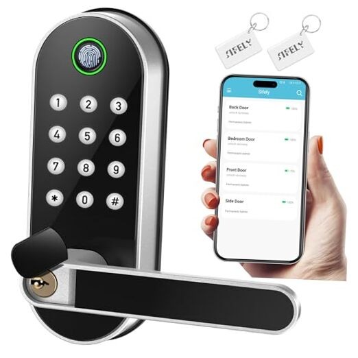 Keyless-Entry Fingerprint Smart Door Lock: Digital Electronic Lock with Code