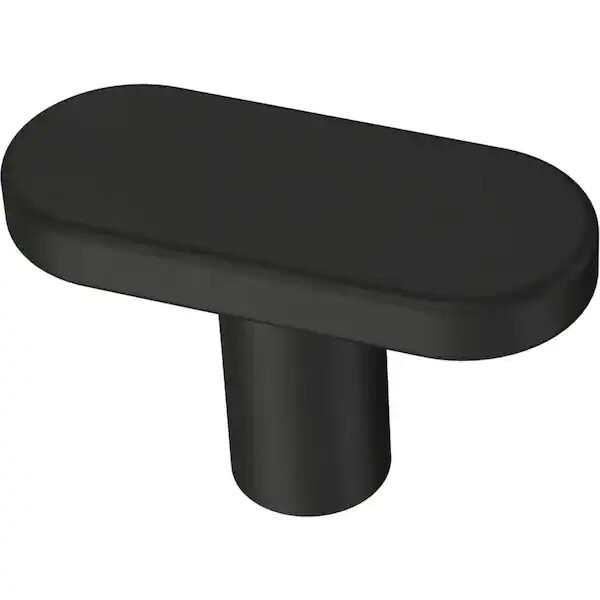 (12 Pack) 1-19/32″ Simply Refined Knob Flat Black