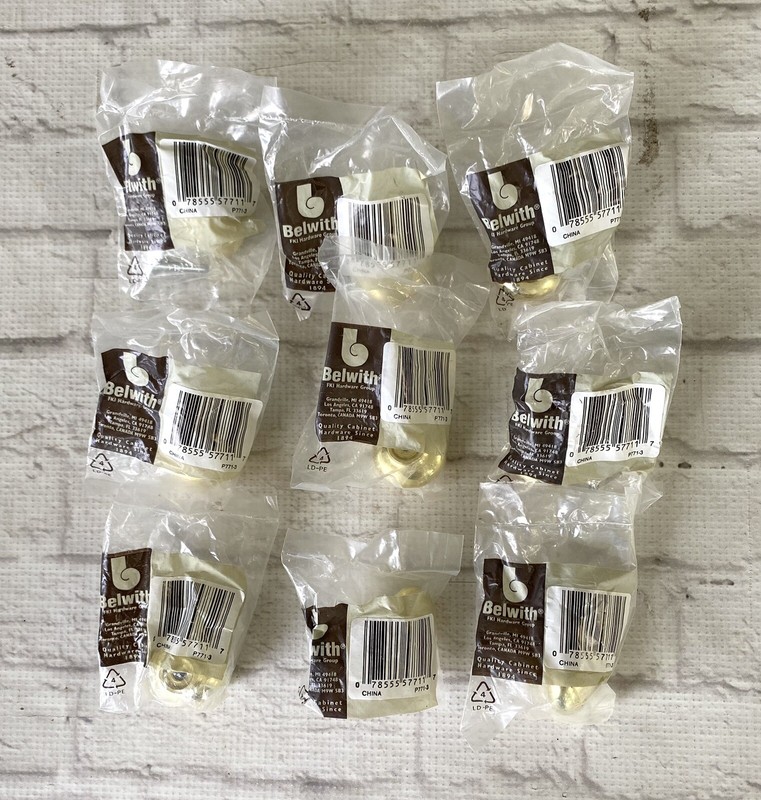 Belwith Gold Color Cabinet Knobs Drawer Pulls Round Mushroom and Screws Lot Of 9