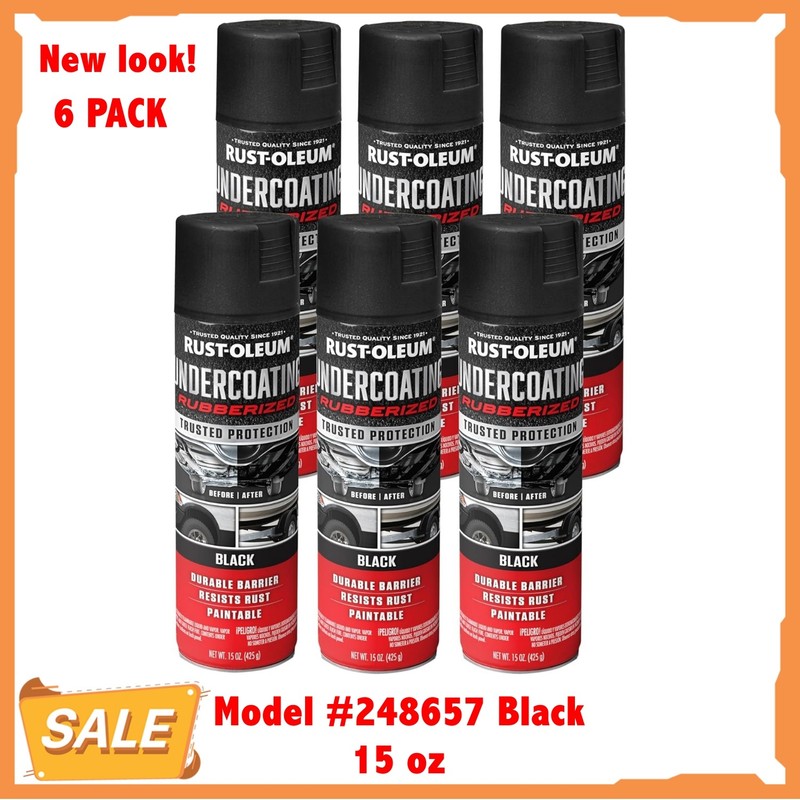 CAR RUBBERIZED UNDERCOATING SPRAY PAINT Black 15 oz Rust-Oleum Automotive 6-PACK