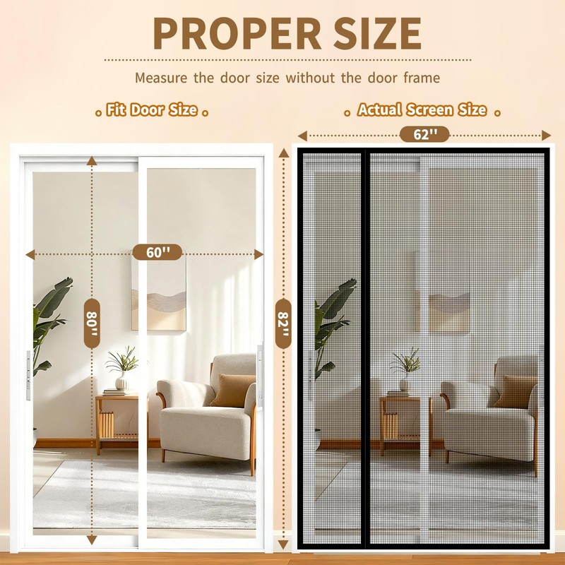 Reversible Side Opening Magnetic Screen Door for Sliding & French Doors,Upgra... gallery