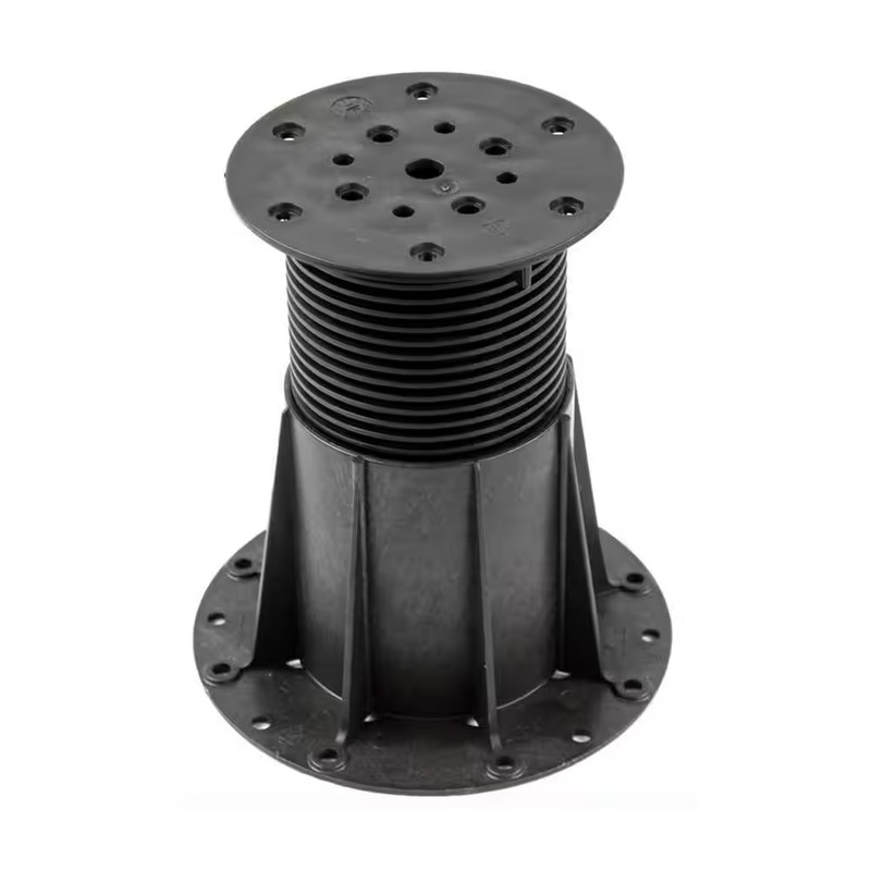 Black 7.87 In. Plastic Adjustable Pedestal for Tile and Paver Pedestal System Ad