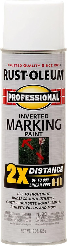 266593 Professional 2X Distance Inverted Marking Spray Paint, 15 Oz, White