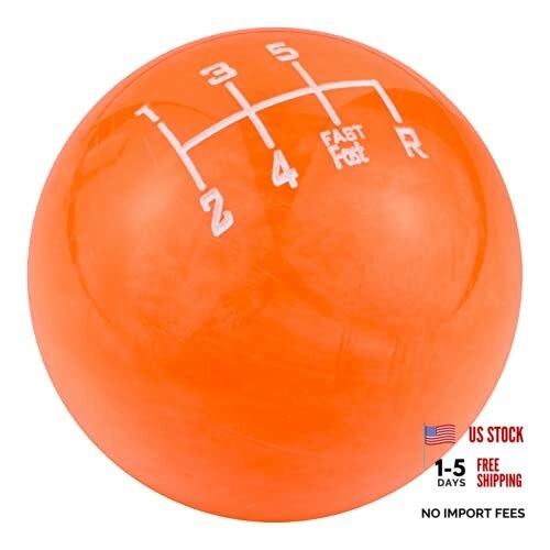 Orange2 Orange 6 Speed Shift Ball Racing Knob Car Gear Lever Stick Handle