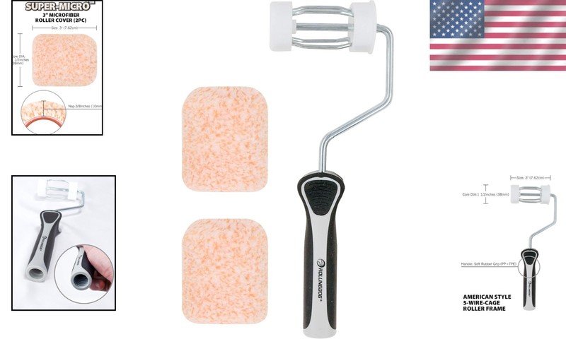 Lightweight 3 Inch Paint Roller - Perfect for Smooth and Semi-Smooth Surfaces gallery