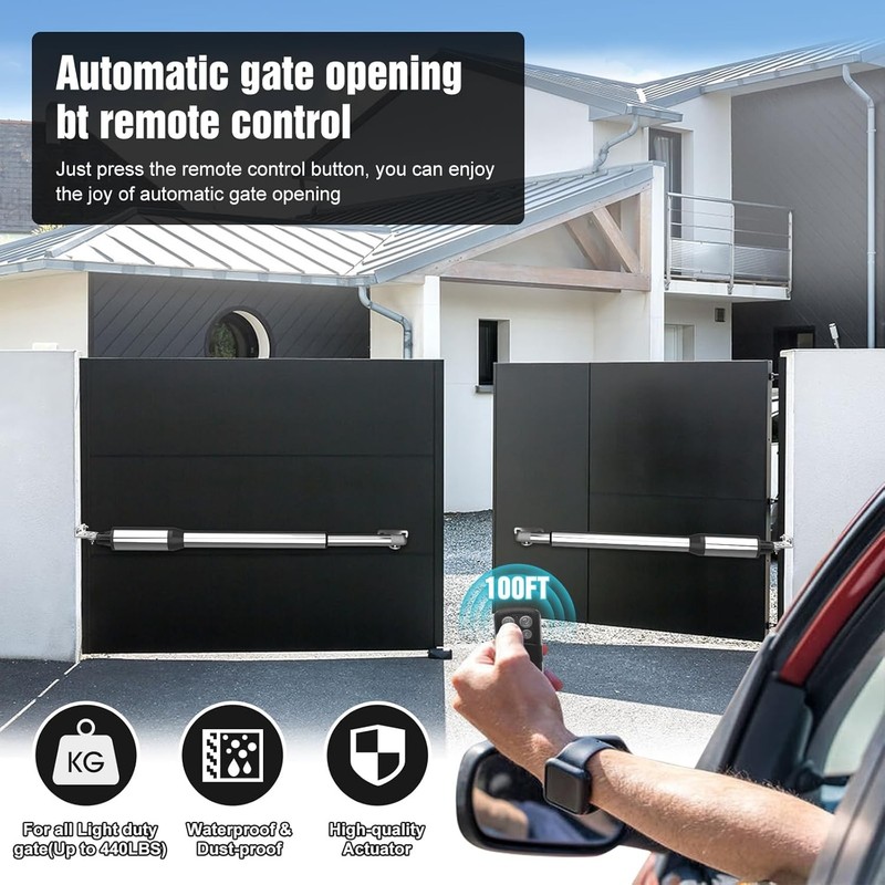 JUJIANG C01 Automatic Gate Opener Dual Swing 440lb 12FT gallery