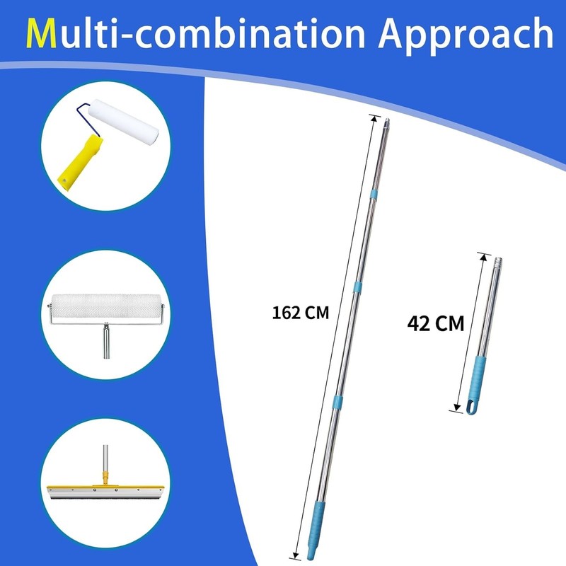 Self Leveling Concrete Tools, Stainless Steel Epoxy Squeegee, Spiked Roller for gallery