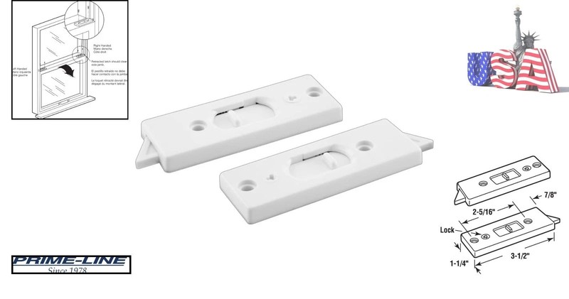 Easy Install White Plastic Spring-Loaded Tilt Latches for Vinyl Windows - 2 Pair gallery