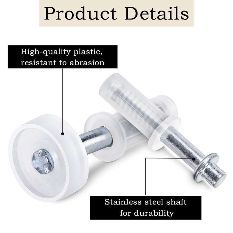 4 Pcs Bifold Door Top Roller Guide Wheel Closet Door Hardware Set gallery