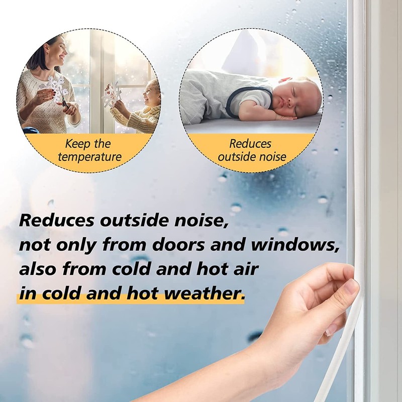 Self-Adhesive Door Window Weather Stripping Insulation Seal Strip White US gallery