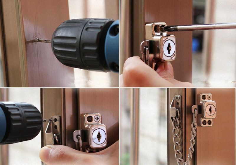 Key Door Chain High Security Safety 304 Stainless Steel Guard Restrictor Lock gallery