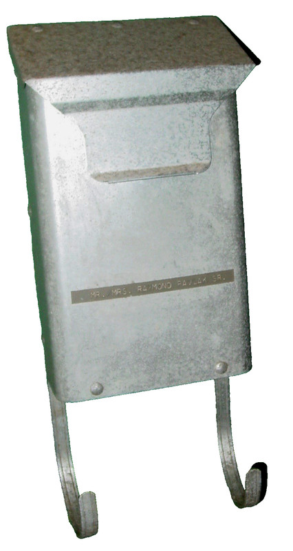 Vintage Aluminum Wall Mounted Vertical Mailbox Newspaper Hooks 1950’s USA Decor