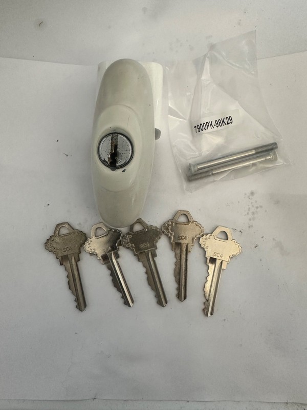 Tribeca Lock Assembly White Left-Handed Model 2573068 with 5 keys