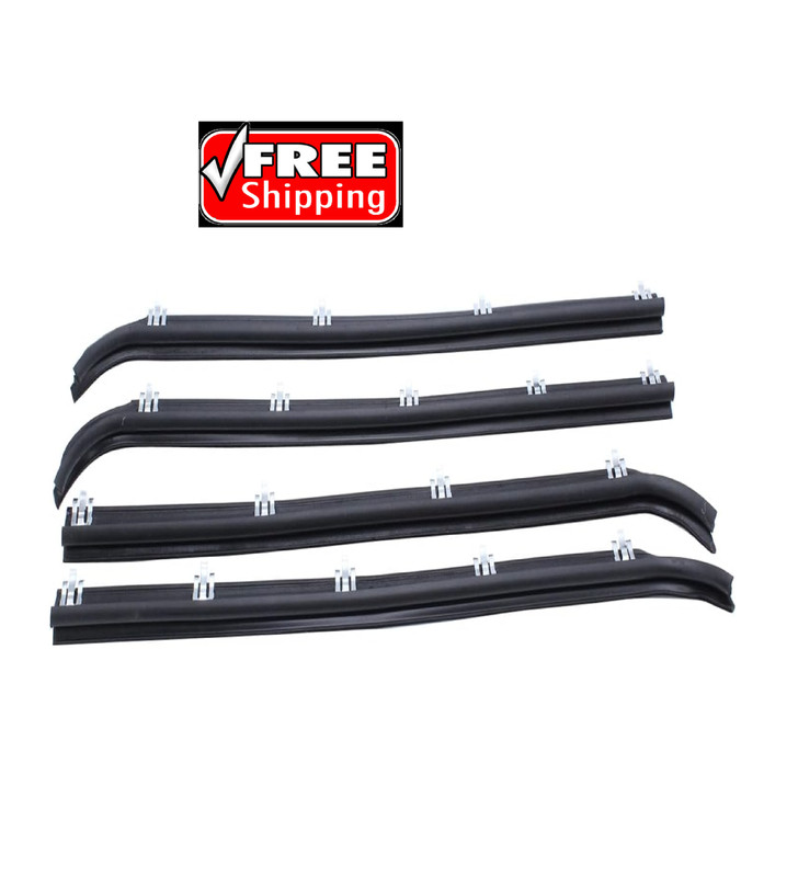 4 Pcs/Set Inner & Outer Window Sweep Felts Seals Black Weatherstrip Kit E7TZ152