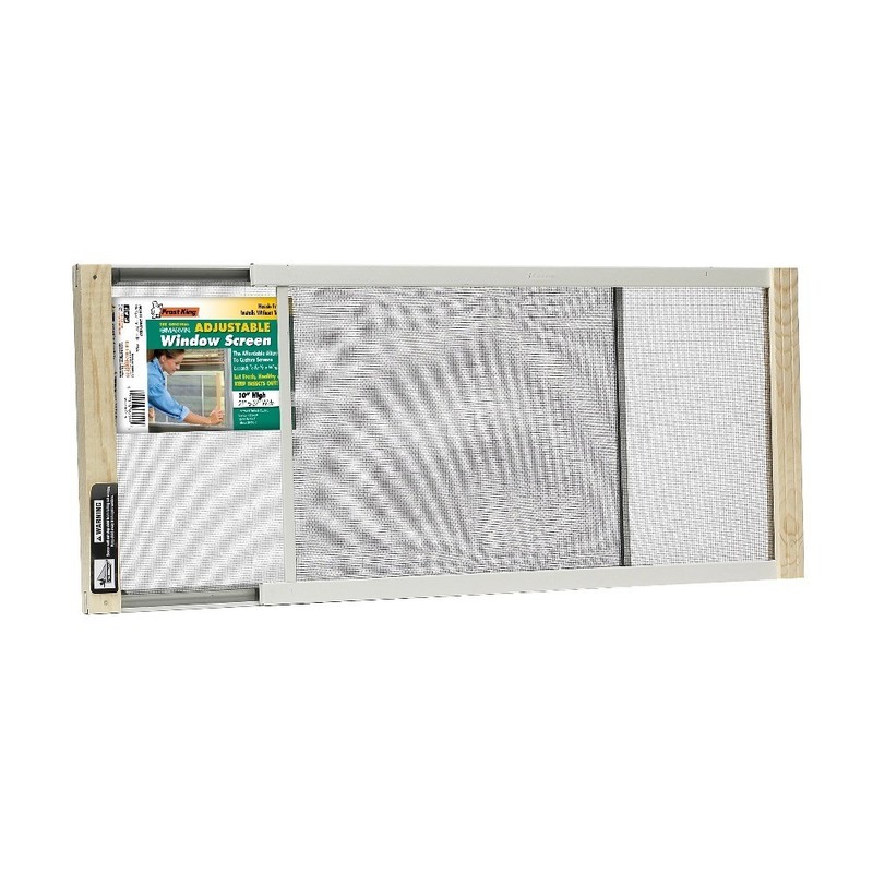 Adjustable Wood Frame Window Screen 10 Inch High Fits Windows 21 to 37 Inches gallery