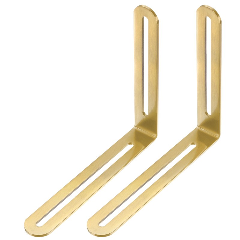 For Metal – 2 Adjustable L Angle Brackets 7.87×6.5cm [Gold]