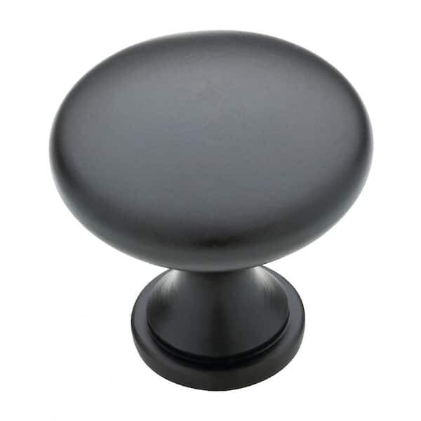 Classic Round 1-1/4 in. (32 mm) Matte Black Solid Cabinet Knob