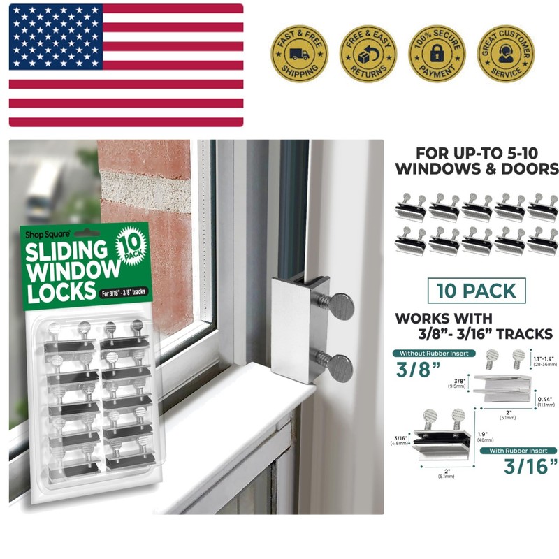 Window Locks, 10 Pack for Vertical and Horizontal Windows, Sliding Window Loc…