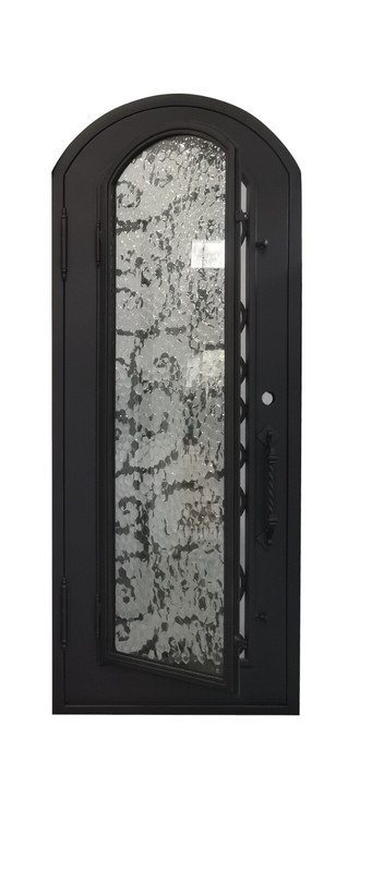 Cisco Model Single Front Entry Wrought Iron Door Water Cube Glass Dark Bronze gallery