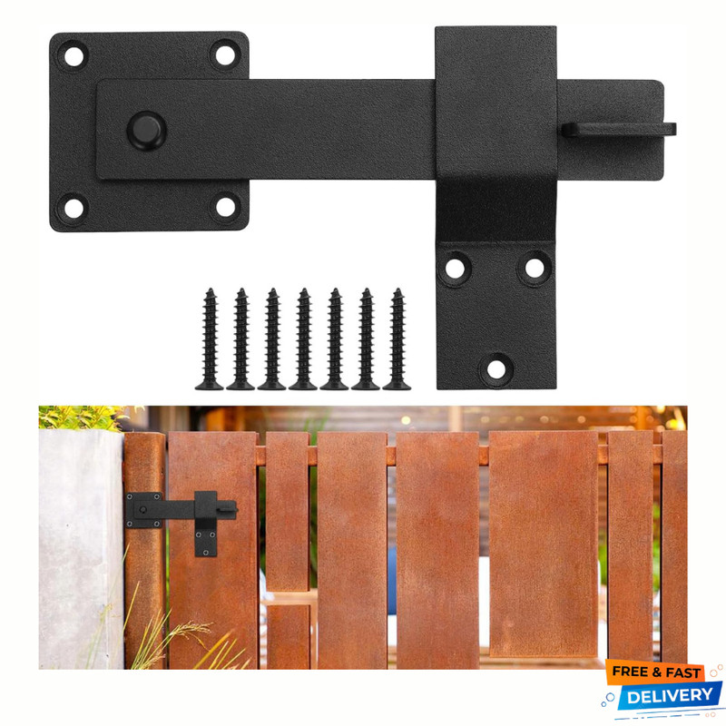 6” Farm Flip Fence Gate Latch, Heavy Duty Barn Door Lock, Gate Lock for Wood…