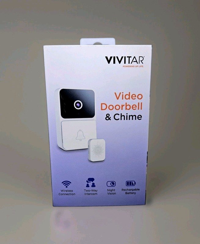 Vivitar Video Doorbell & Chime DB201-WHT – White, Wireless Wi-Fi Security NEW