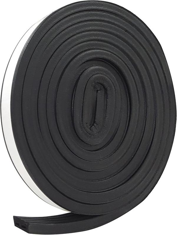 V27BK EPDM Rubber Self-Stick Weatherseal Tape, 9/16″ W, 5/16″ T, 10 Ft L, Black