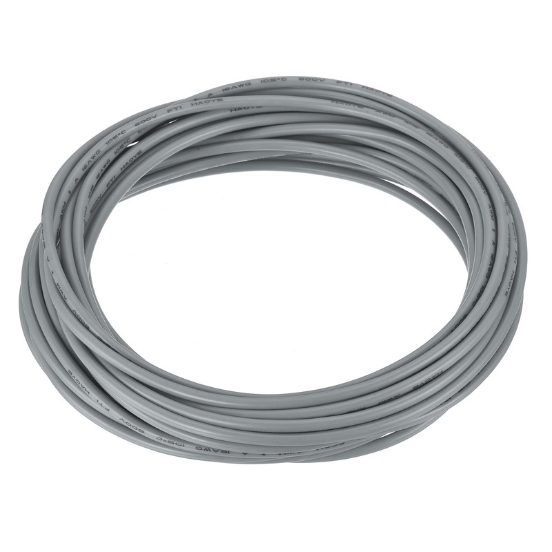 16AWG 16 Gauge Stranded Hook-Up Wire PVC Tinned Copper Wire 7.5m/25ft Gray