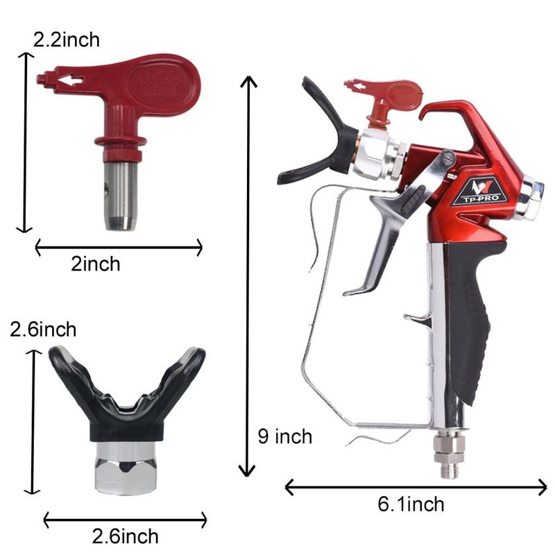 Airless Paint Spray Gun with 517 tip High Pressure 4000 PSI Red Series Airles... gallery
