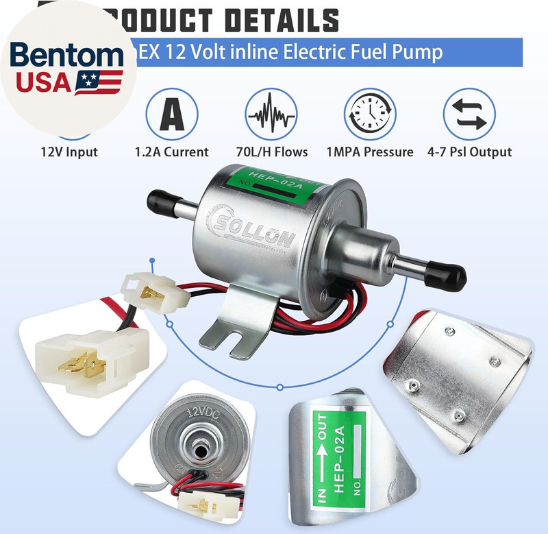 Electric Fuel Pump 12V Universal Low Pressure 12 Volt Transfer Inline Fuel Pump gallery