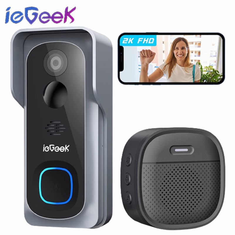 ieGeek Wireless Doorbell Camera Indoor Home WiFi Door bell with Chime 2-Way Talk