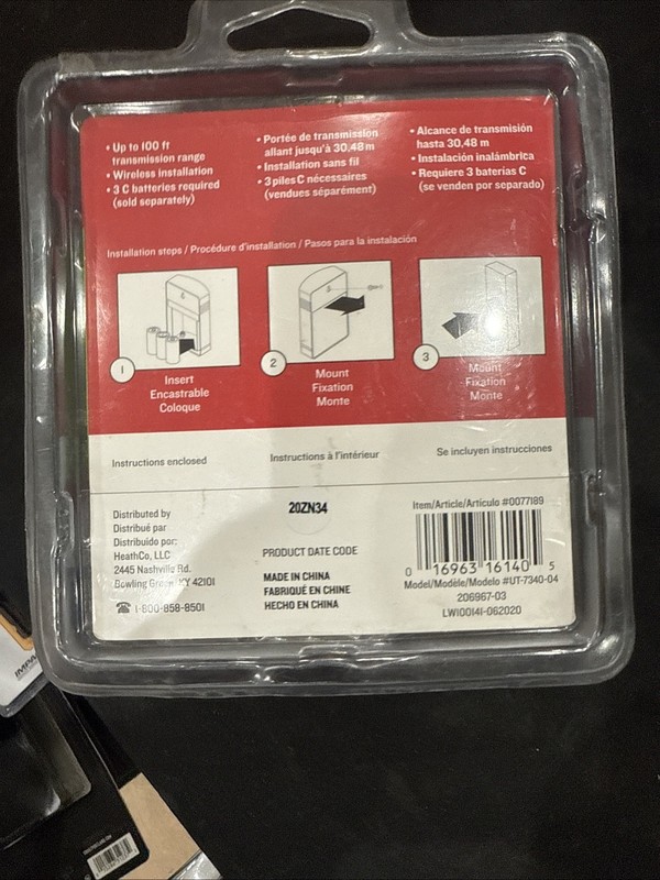 Utilitech Wireless Doorbell With Button 2 Chimes New in box gallery