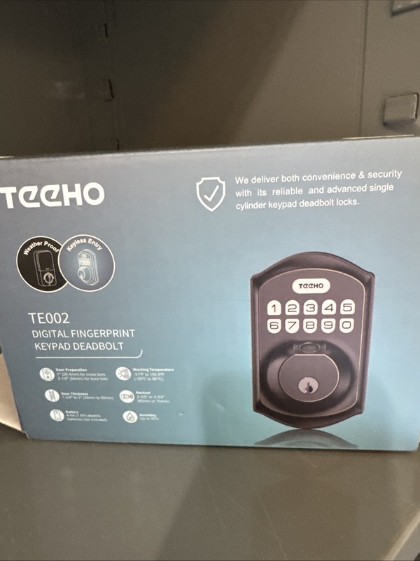 TEEHO TE002 Keyless Smart Entry Door Lock with Keypad Black