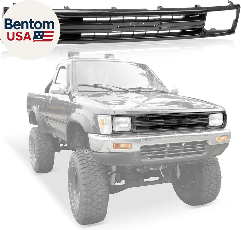 Front Grille Grill Compatible with Toyota Pickup Truck (Black, 1989-1991 Toyota gallery