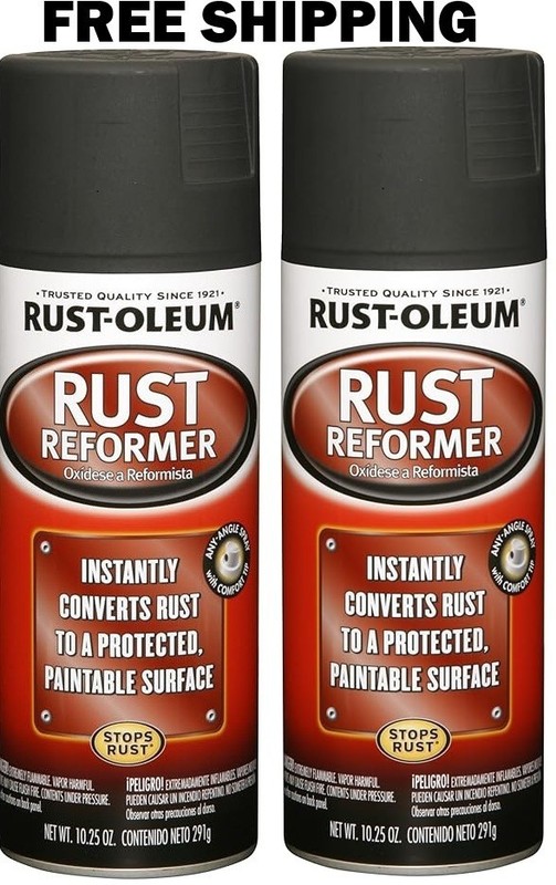 Rust-Oleum 248658 Rust Reformer Spray, 10.25 oz 2pk, Matte Black