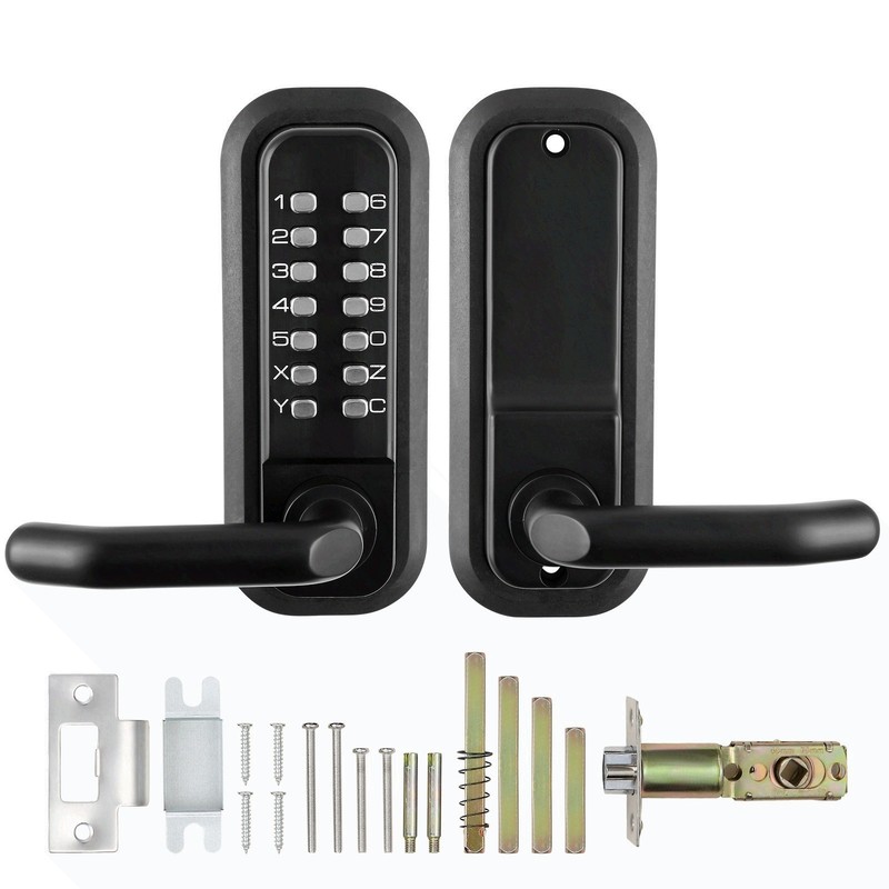 Mechanical Keyless Entry Door Lock with 14-Digit Keypad, Durable Zinc Alloy gallery