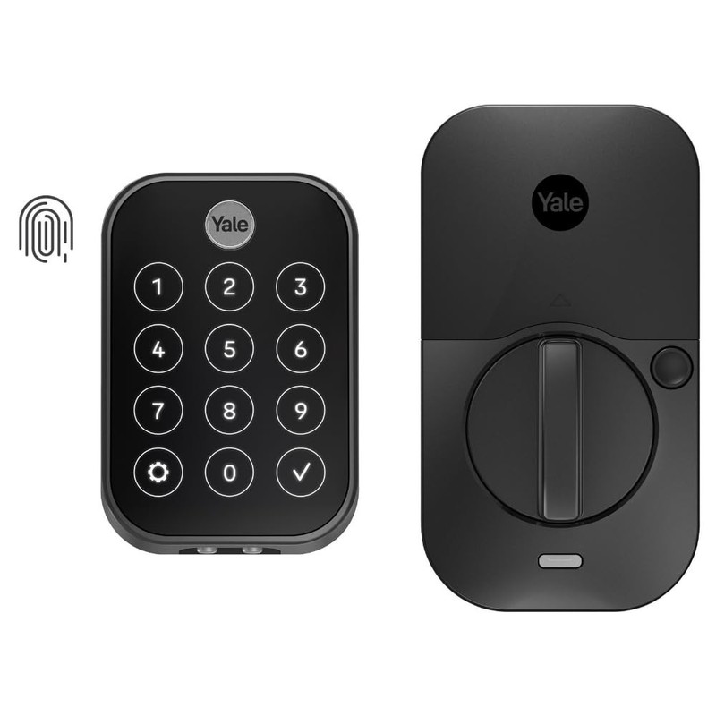 Yale Assure Lock 2 Touch Deadbolt, Black Suede Keyless Entry Door Lock with