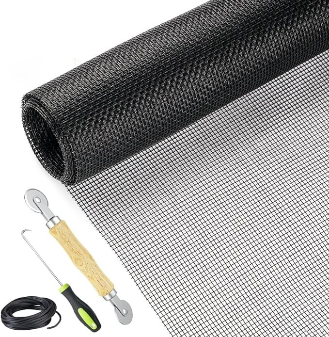 Screen Repair Kit Easy DIY Project 36″ x 90″ Fiberglass Screen Mesh with Rolling