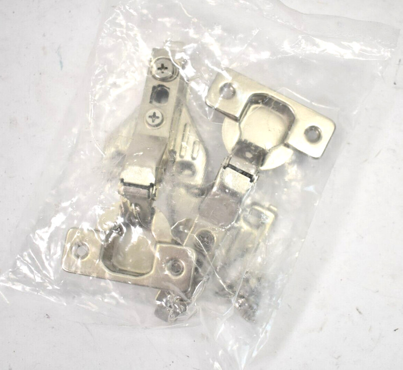 2 Pack 95° Half Overlay Module Hinges Pair Satin Nickel Finish Soft Close