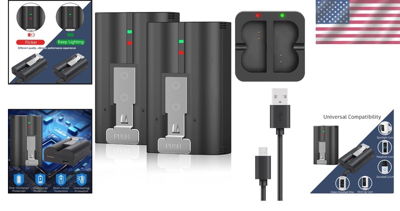 2-Pack 6040mAh Replacement Battery for Ring Doorbell gallery