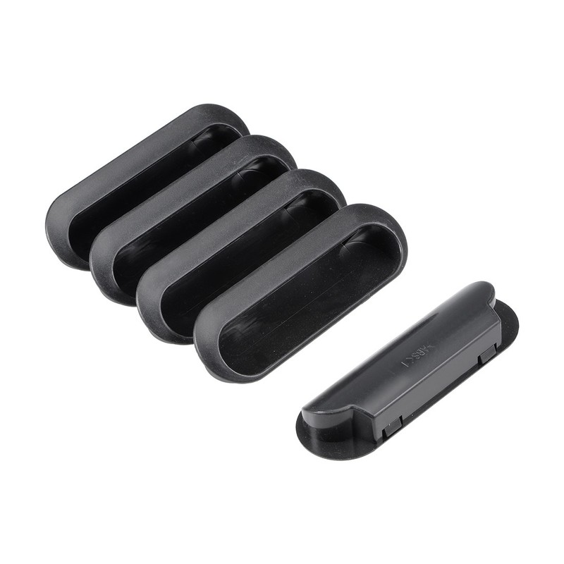 Recessed wardrobe handles Aligned insert 120mm x 40mm x 21mm black 5 pieces